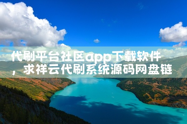 代刷平台社区app下载软件