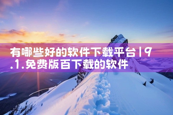 有哪些好的软件下载平台