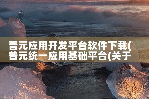 普元应用开发平台软件下载