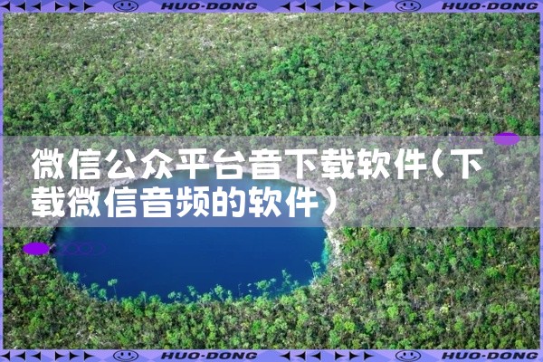 微信公众平台音下载软件