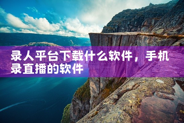 录人平台下载什么软件