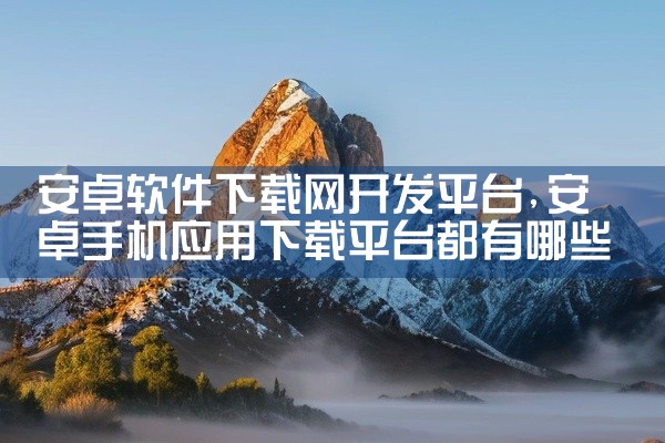 安卓软件下载网开发平台