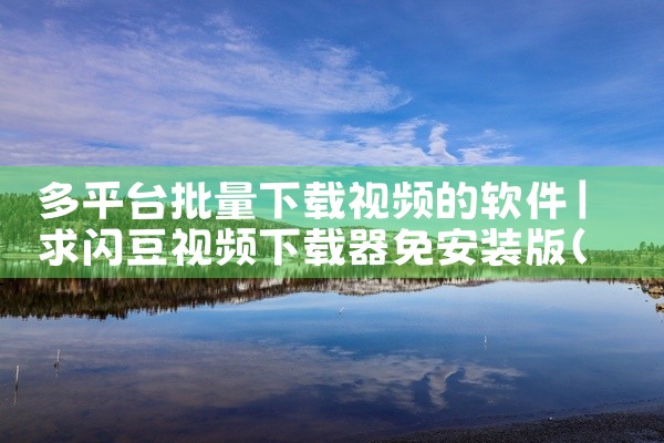 多平台批量下载视频的软件